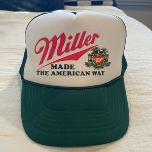 Miller White and Green Trucker Hat